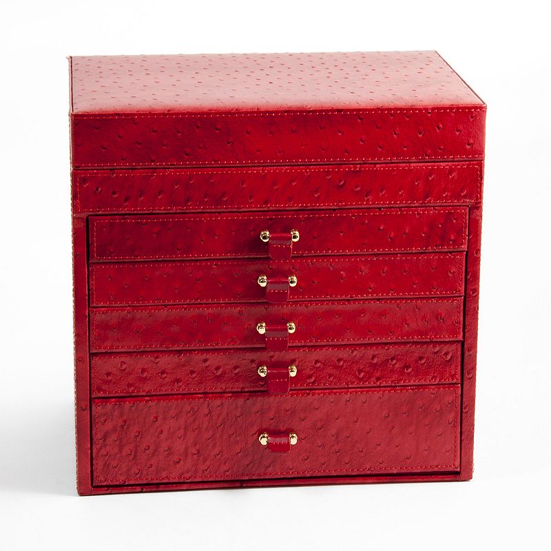 Bey-Berk Leather Jewelry Chest and Travel Case Set