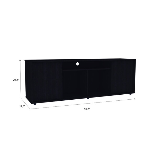 Falmouth Rectangle 3 Shelf TV Stand Black Wengue B...