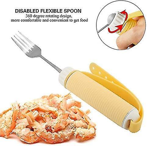 Stainless Steel Spoon Fork Disabled Patient Arthritis Elder Utensil Eating Tablewares For Disabled P