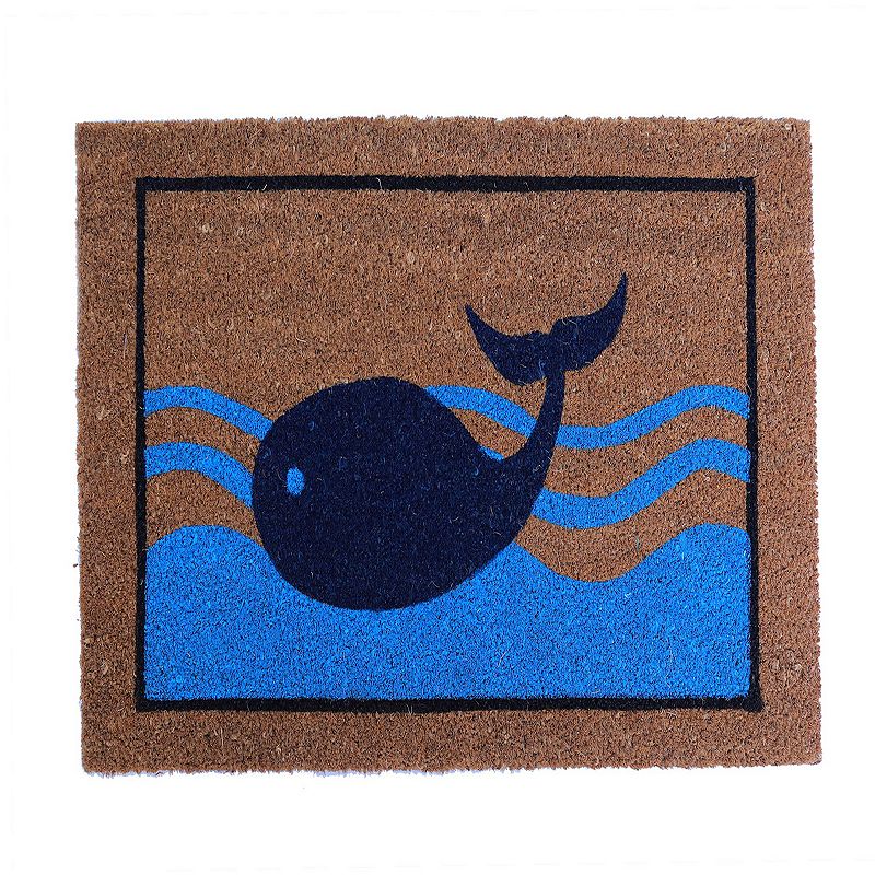 30 Brown  Blue  and Black Dolphin Rectangular Handwoven Mat