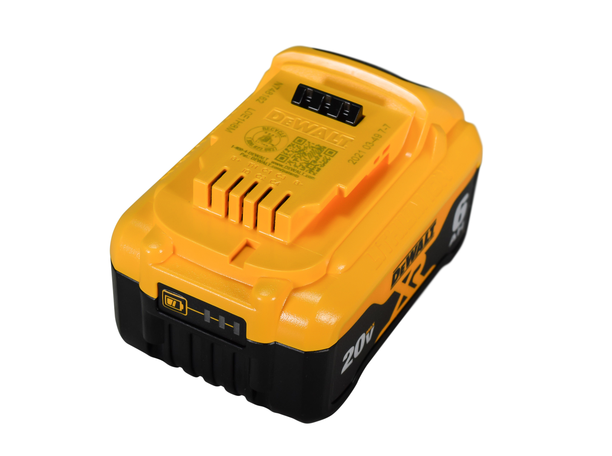 Dewalt 20V DCB206 Battery Two Pack DCB118 Fast Charger， 3-LED Fuel System