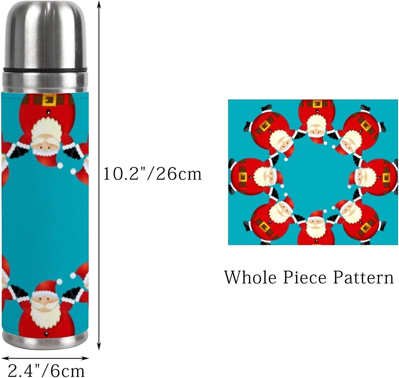 Insulated Mug Stainless Steel Water Bottle Christmas Santa Claus Vacuum Cup Travel Mug For Travel School Office