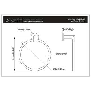 ANZZI Caster 2 Series Towel Ring in Polished Chrome AC-AZ009