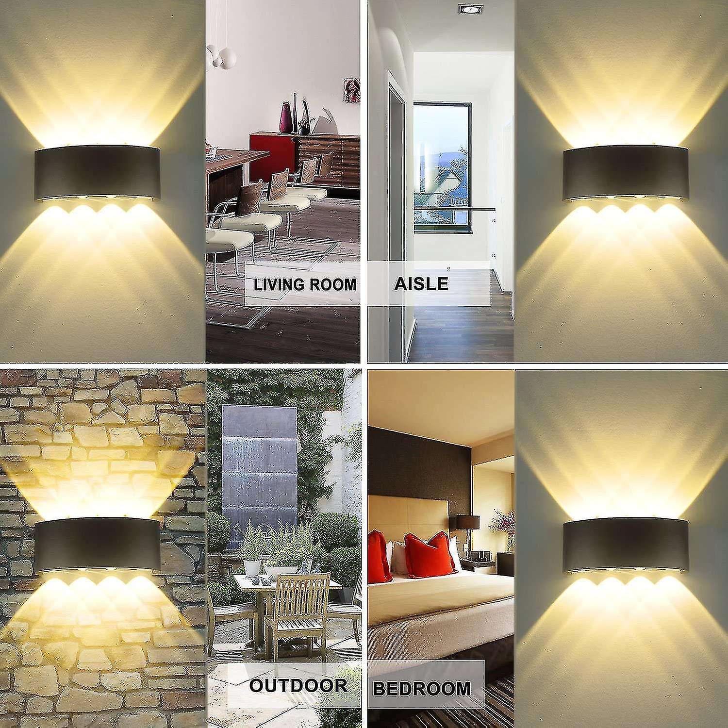 8w Led Wall Lamp Modern Wall Lights Ip65 Waterproof Wall Light Fixture Aluminumwarm White