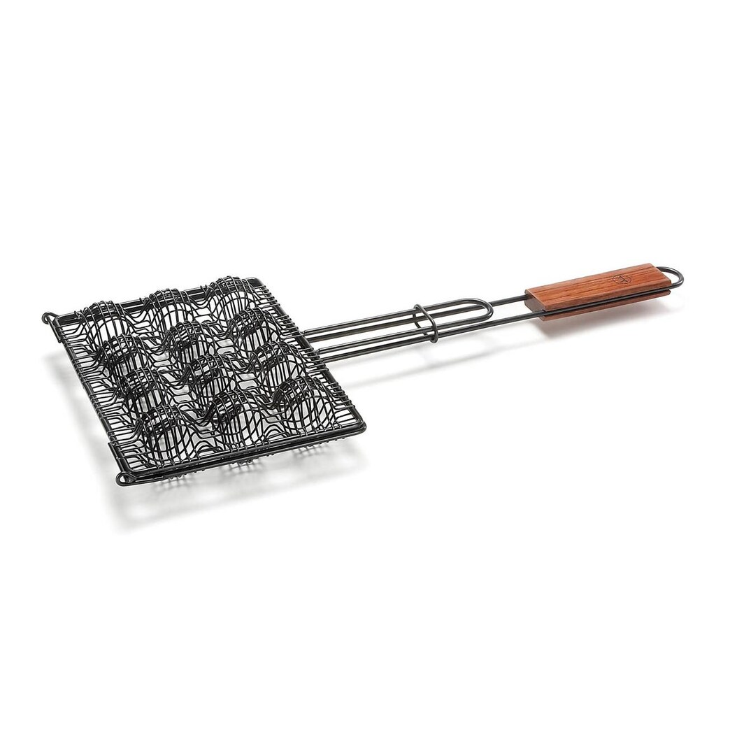 Outset 20 X 9 Non-Stick Meatball Grill Basket With Rosewood Handle