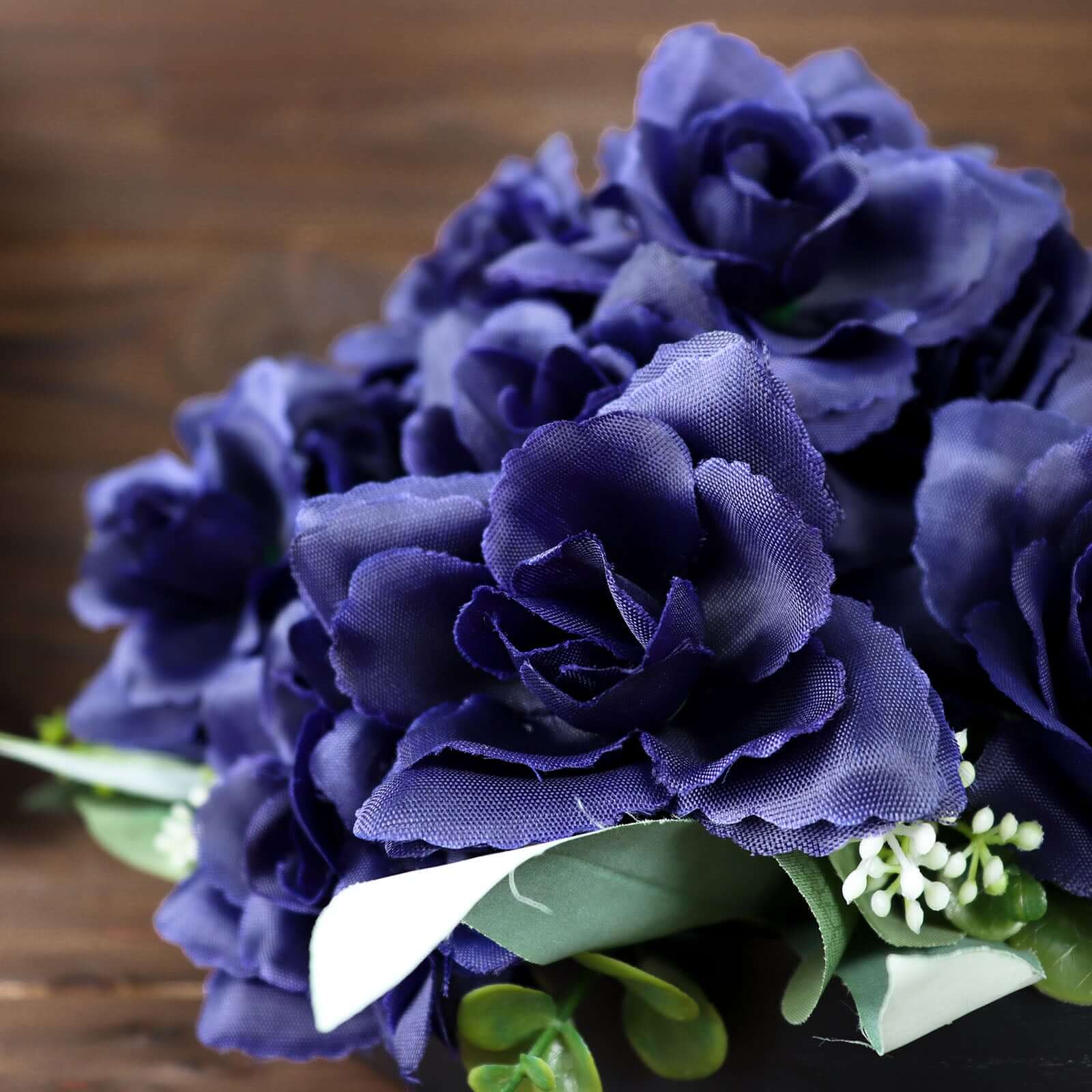 12 Bushes Navy Blue Artificial Premium Silk Blossomed Rose Flowers 84 Roses