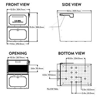 Architectural Mailboxes Oasis Classic Black Extra Large Steel Locking Post Mount Parcel Mailbox with High Security Reinforced Lock 6200B-10