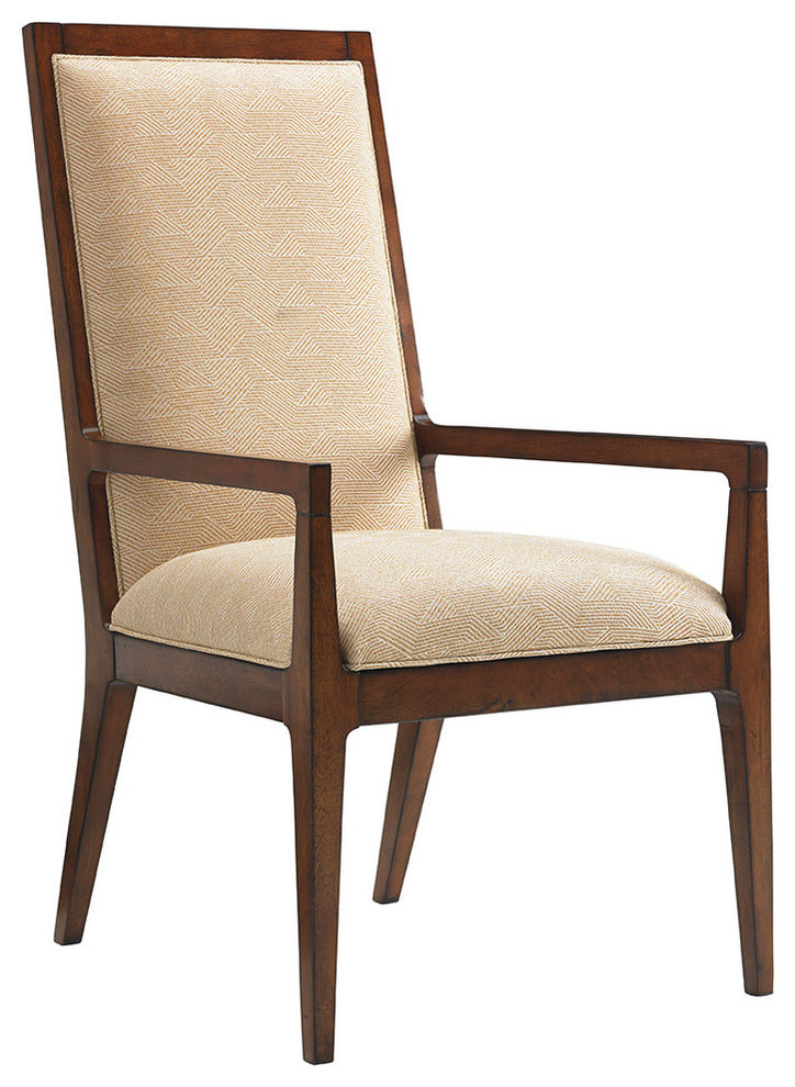 Tommy Bahama Home Island Fusion Natori Slat Back Arm Chairs  Set of 2   Transitional   Dining Chairs   by Emma Mason  Houzz