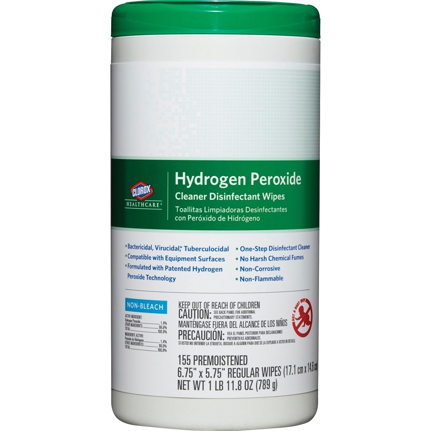 Hydrogen Peroxide Cleaner Disinfectant Wipes by The Clorox Company CLO30825