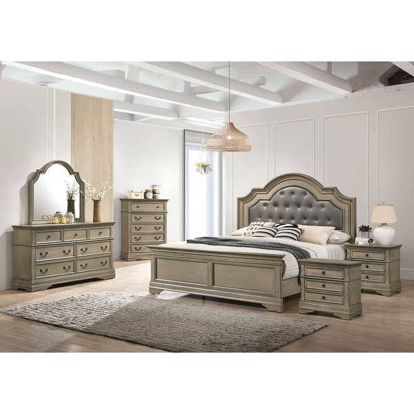 Aalia Transitional Grey 6-Piece Bedroom Set by Furniture of America - - 36593994