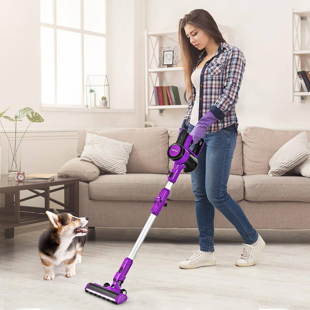 Costway Purple Cordless Bagless 3-in-1 Handheld Stick Vacuum Cleaner GX10006US-PU