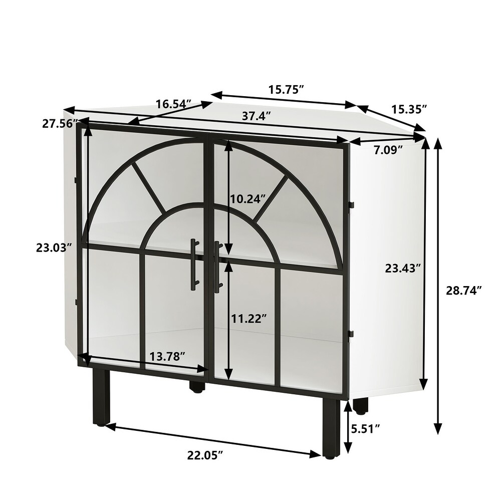 Two Door Hexagonal Corner Cabinet