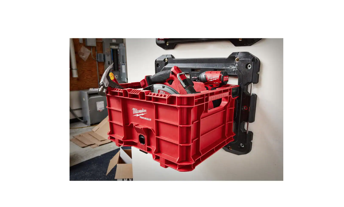 Milwaukee 48-22-8440 PACKOUT 18.6 in. Tool Storage Crate Bin with Carrying Handles and 50 lbs. Weight Capacity