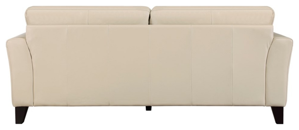 Lexicon Thierry 19 quotModern Plywood and Leather Sofa in Cream Finish   Contemporary   Sofas   by Homesquare  Houzz