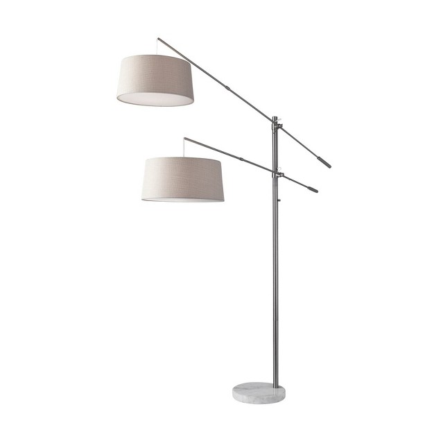 Manhattan Two Arm Arc Lamp Steel Adesso