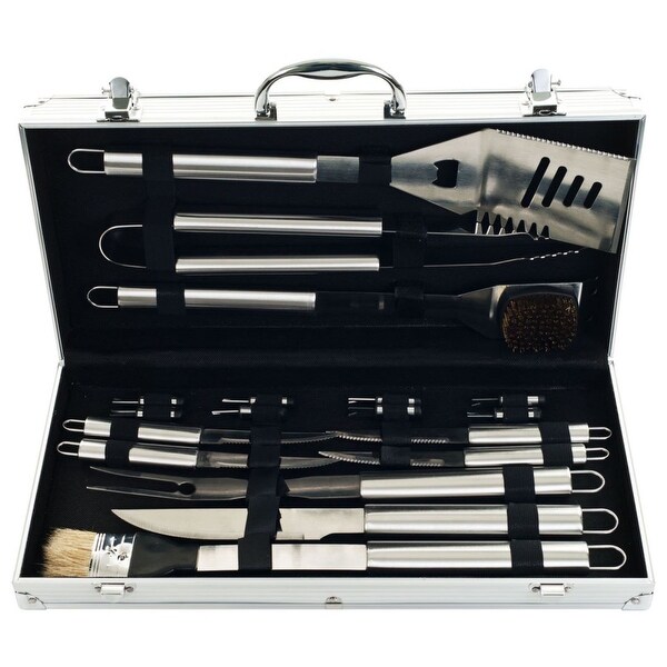 19 Piece Heavy Duty BBQ Set with Box - N/A