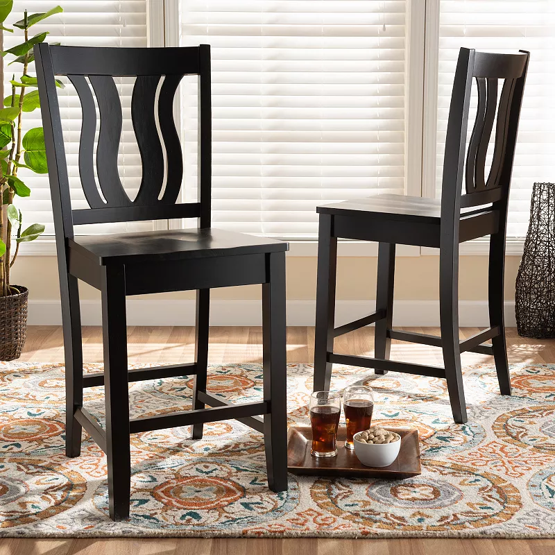 Baxton Studio Fenton Counter Stool 2-piece Set