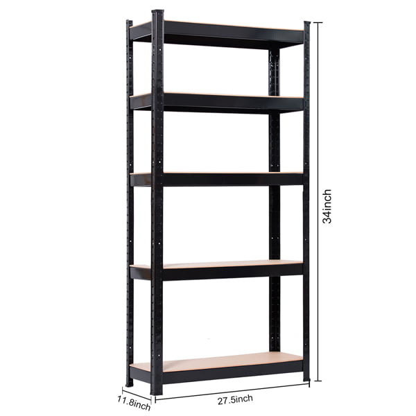 Muscle Rack 30 in. W x 60 in. H x 12 in. D 5-Tier Black Steel Shelving Unit