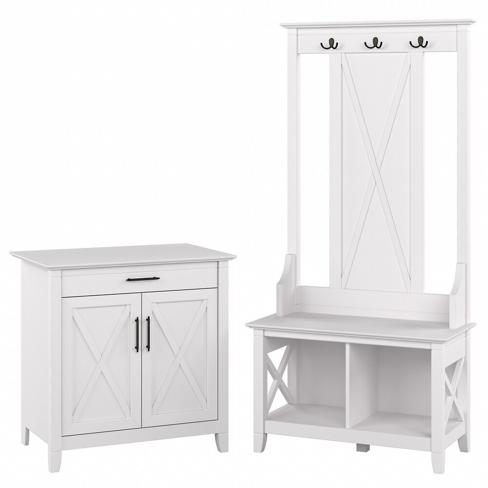 Key West Entryway Storage Set with Armoire Cabinet by Bush Furniture