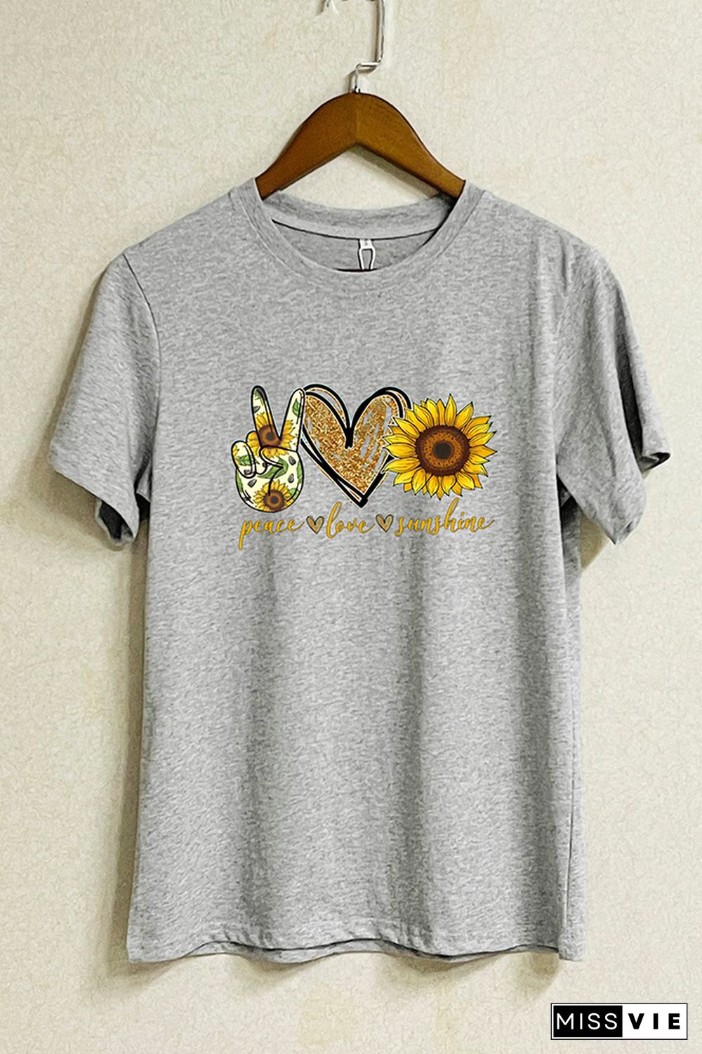 Peace Love Sunshine Short Sleeve Graphic Tee Wholesale