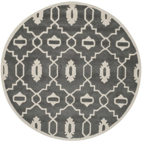 SAFAVIEH Chatham CHT745D Handmade Dark Grey / Ivory Rug