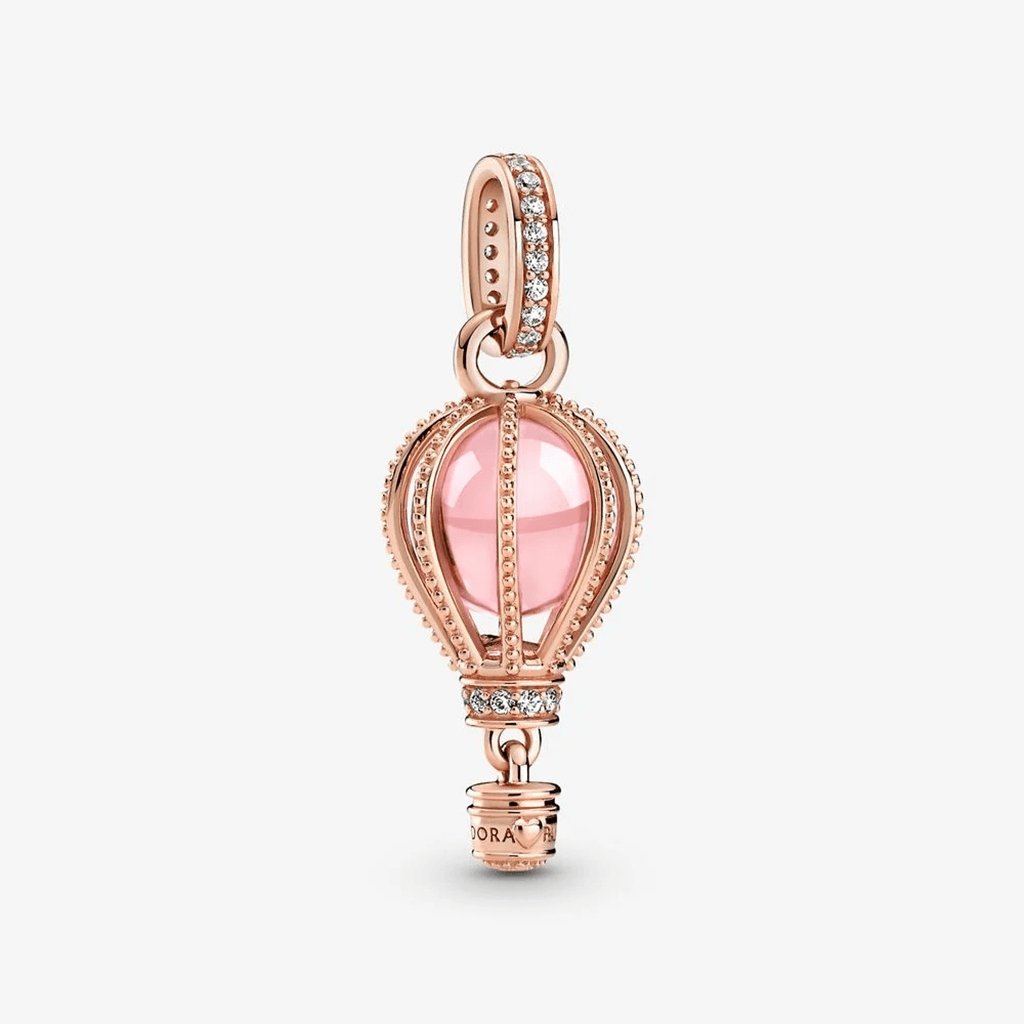 PANDORA  Sparkling Pink Hot Air Balloon Dangle Charm