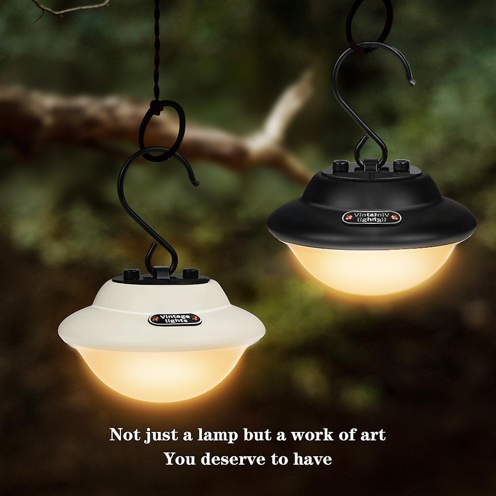 Mini Led Outdoor Camping Lantern Retro Portable Haning Tent Light Usb Rechargeable Waterproof Warm Light Lantern For Garden Yard