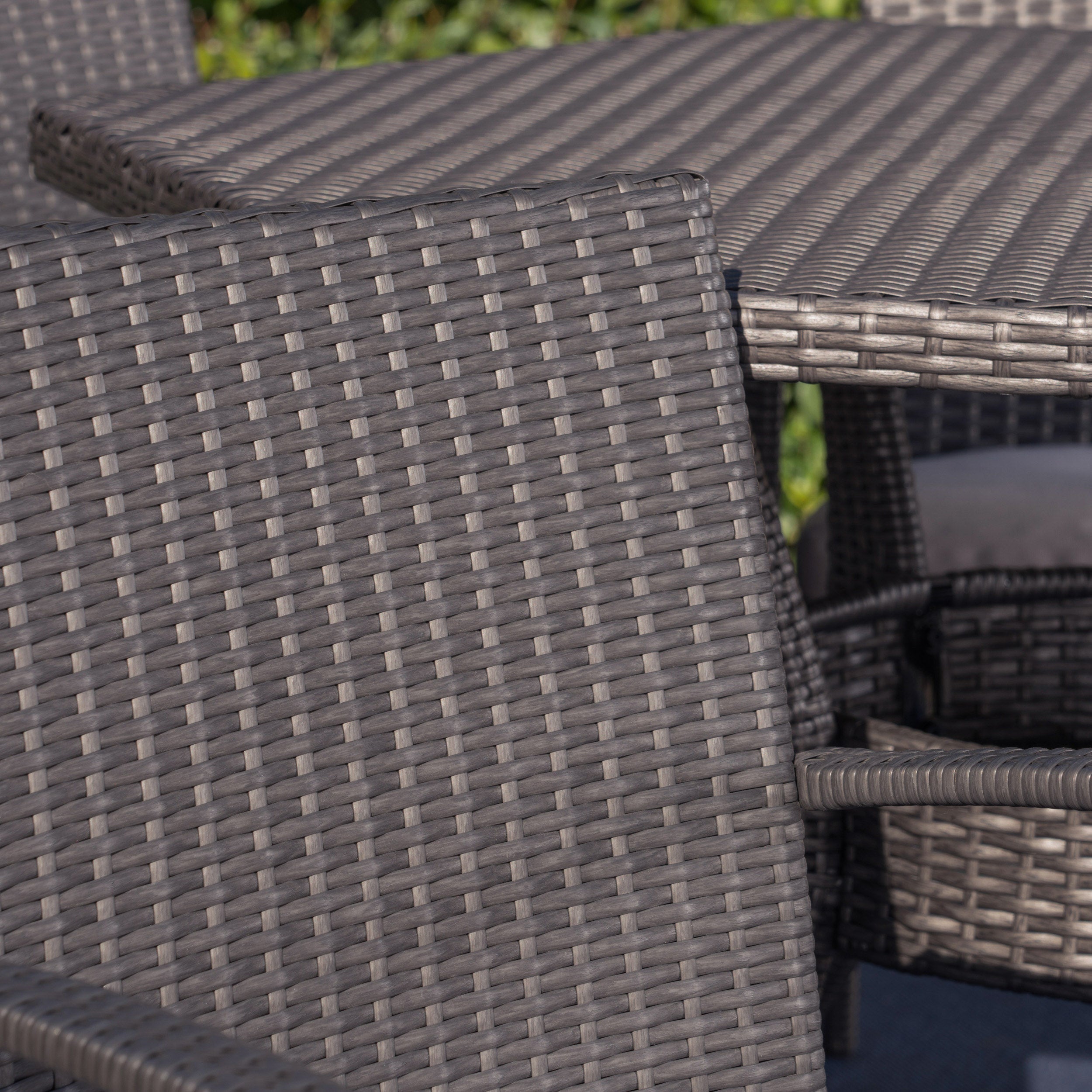 Bartley Outdoor 7 Piece Wicker Hexagon Dining Set with Brown Wicker Chairs