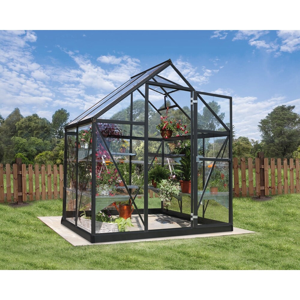 Harmony 6 ft. Silver   Grey /Clear DIY Greenhouse Kit