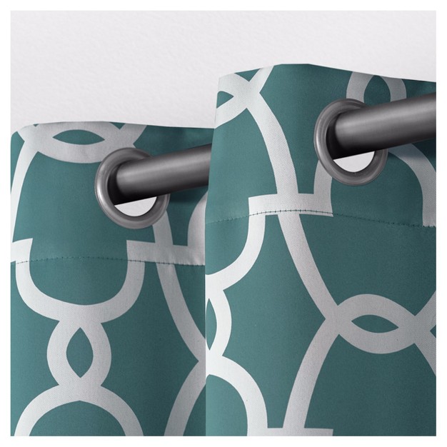 Room Darkening Gates Sateen Woven Curtain Panels Teal Exclusive Home