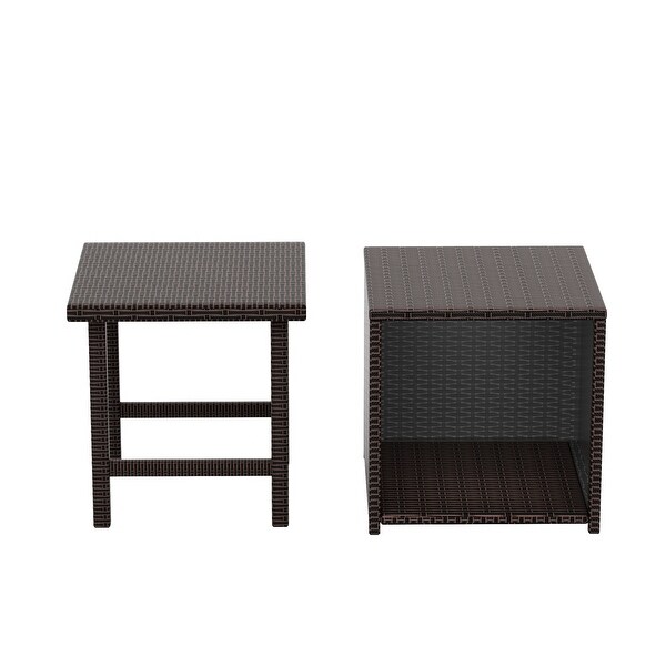 Polytrends Merrick Wicker Rattan Table (Set of 2)