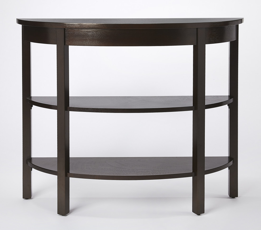 Butler Lara Dark Brown Demilune Console Table   Transitional   Console Tables   by Furniture East Inc.  Houzz