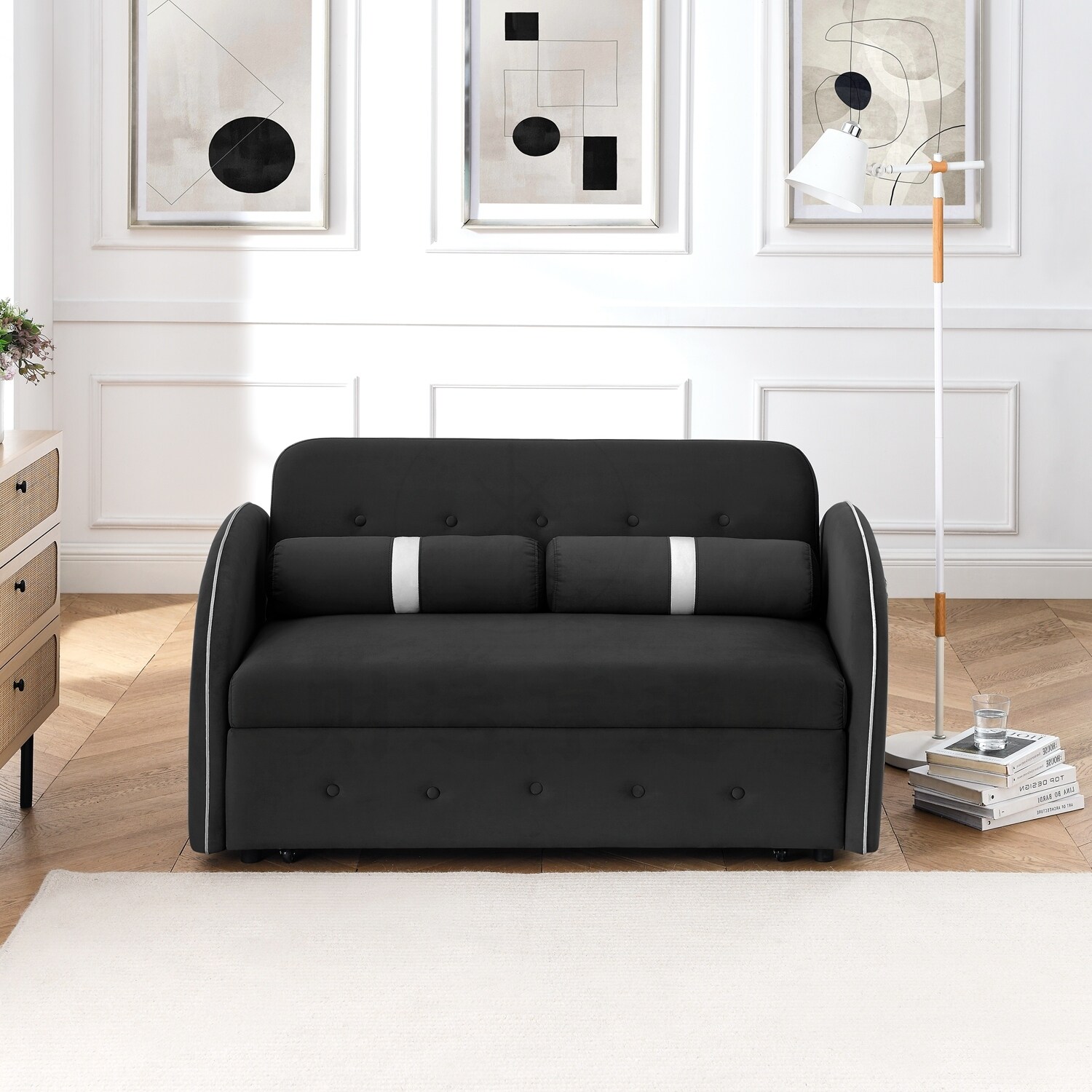 2 Seater Loveseats Sofa Couch with side pockets