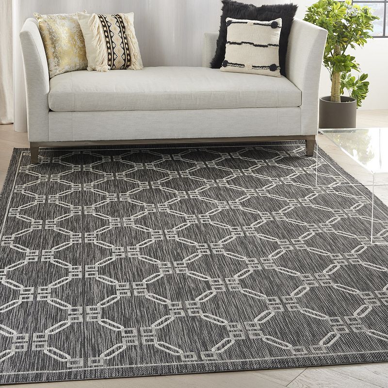 Nourison Garden Party Framed Lattice Indoor Outdoor Rug