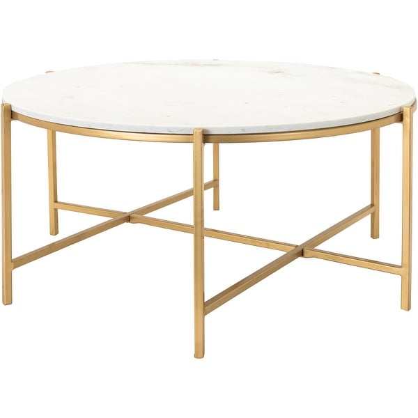 Tresana Marble and Matte Metal Modern Hand Crafted Center Table