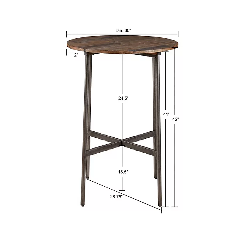 INK+IVY Renu Rustic Industrial Bar Table