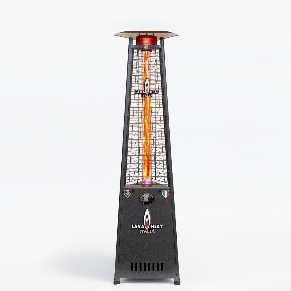 Lava Heat Italia Lavalite KD 56,000 BTU 8 ft. Hammered Black Propane Patio Heater AL8MPBLK