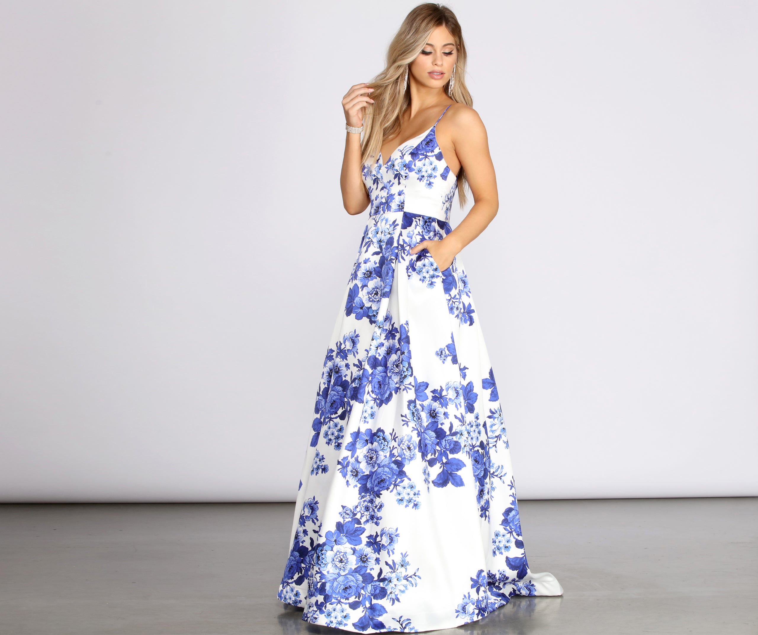 Hayden Fancy Floral Ball Gown