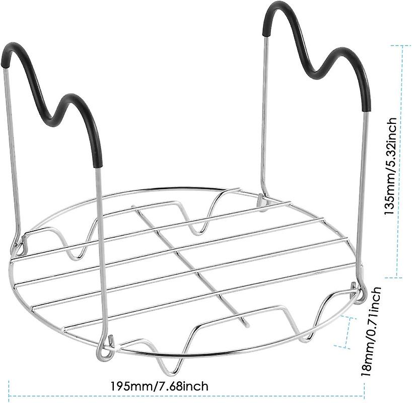 2Pcs Steamer Rack with Silicone Handles for Pressure Cooker Stainless Steel Canning Rack