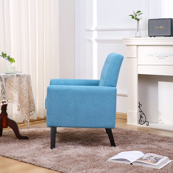 Button Tufted Upholstered Arm Chairs Comfy Reading Accent Chairs Sofa with Resilient Sponge Cushions， for Living Room， Bedroom