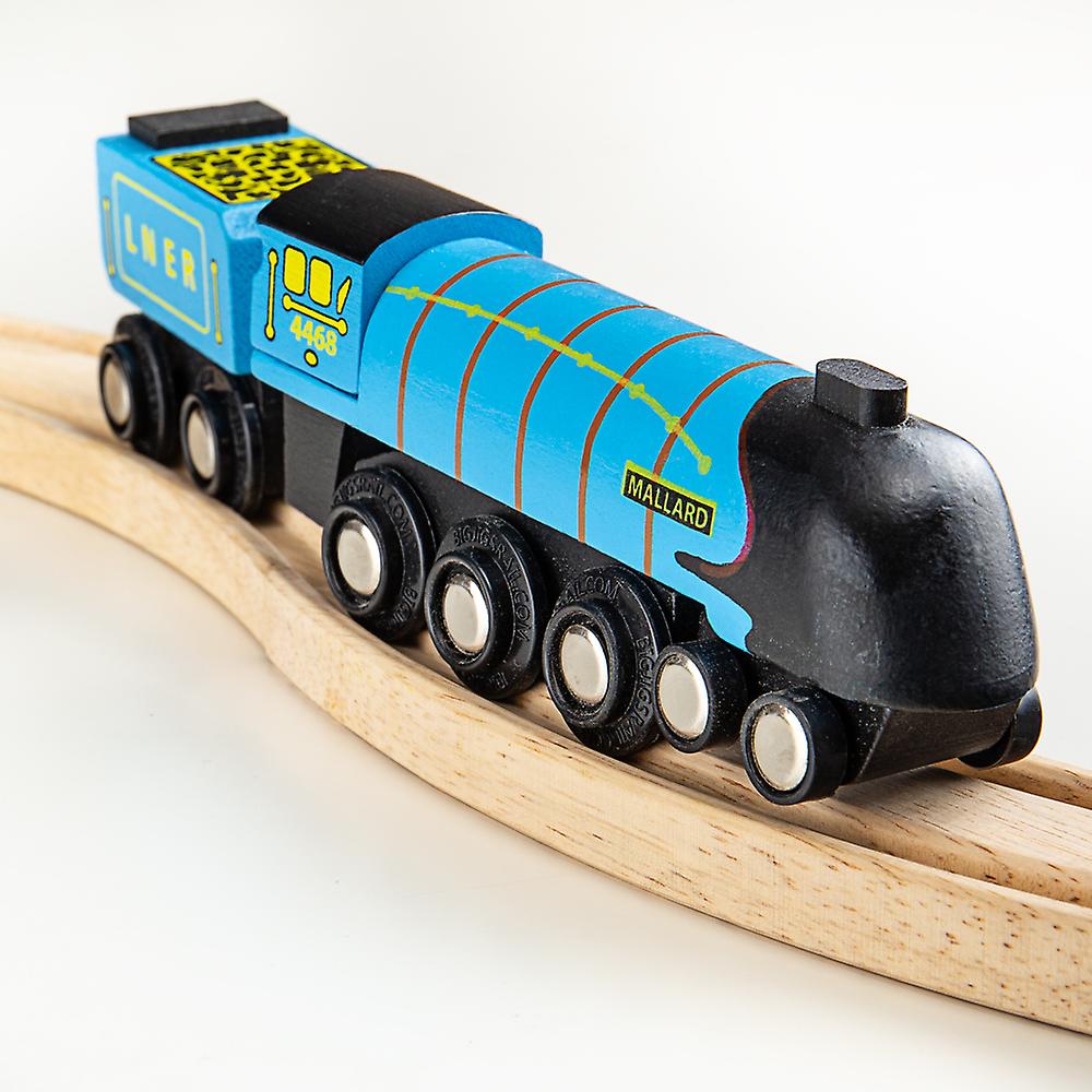 Bigjigs Rail Wooden Mallard Train Engine Locomotive Carriage Railway