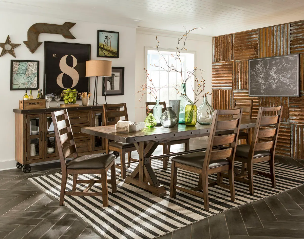 Tana Rustic Brown 6 Piece Dining Room Set