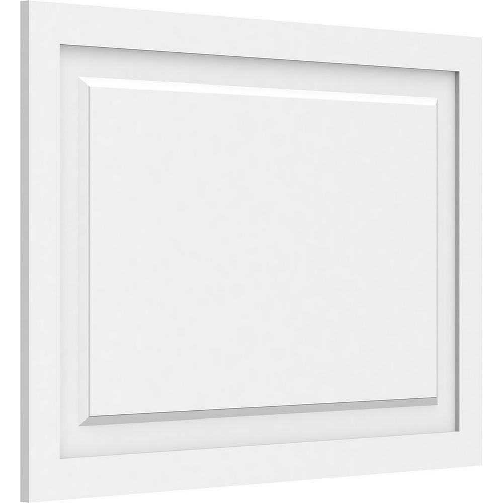 Ekena Millwork 58 in. x 2-56 ft. x 2 ft. Harrison Raised Panel White PVC Decorative Wall Panel WALP34X24X062HAR