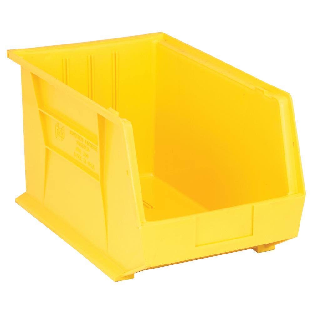 QUANTUM STORAGE SYSTEMS Ultra Series Stack and Hang 8.5 Gal. Storage Bin in Yellow (4-Pack) QUS260YL