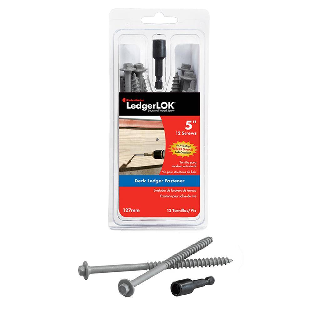 FastenMaster LedgerLOK 5 in. Structural Wood Screw (12 Pack) FMLL005-12