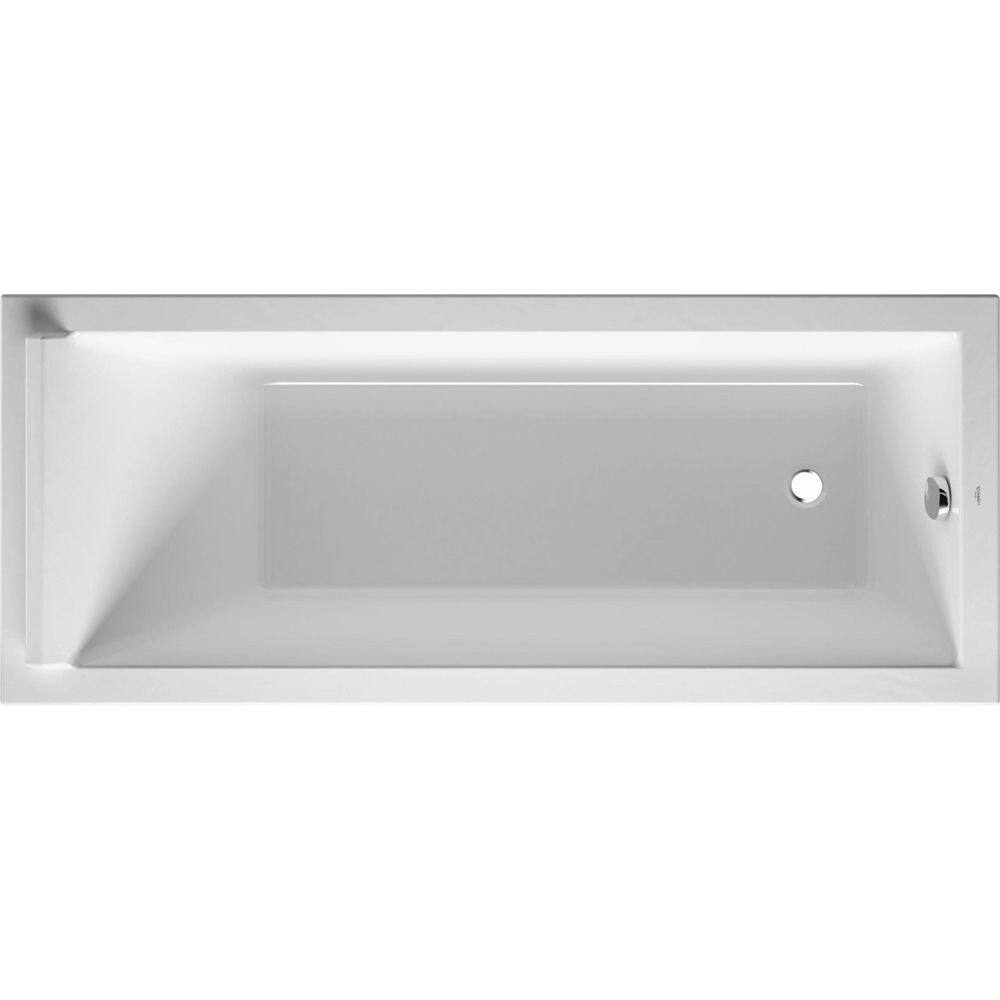 Duravit Starck 66.88 in. Acrylic Rectangular Drop-in Bathtub in White 700334000000090