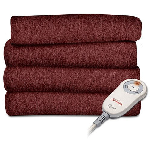 Sunbeam Electric Heated Fleece Throw， 60 x 50 Inches