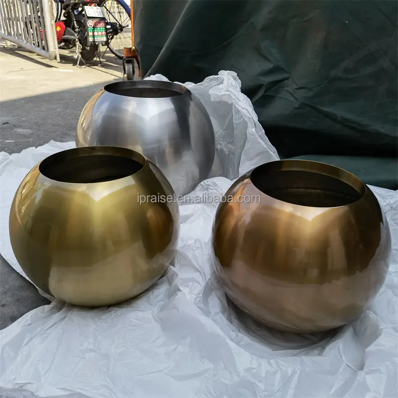 Outdoor garden supplies steel flower plant pot / decorative flower vase / large metal planter