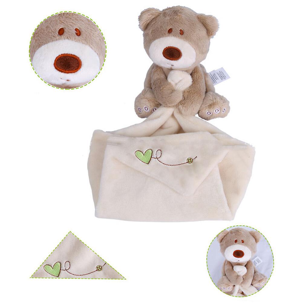 Animal Baby Bib Sleeping Appease Toy Newborn Children Animals Plush Toys Towels Feeding Accessories   White (bear)