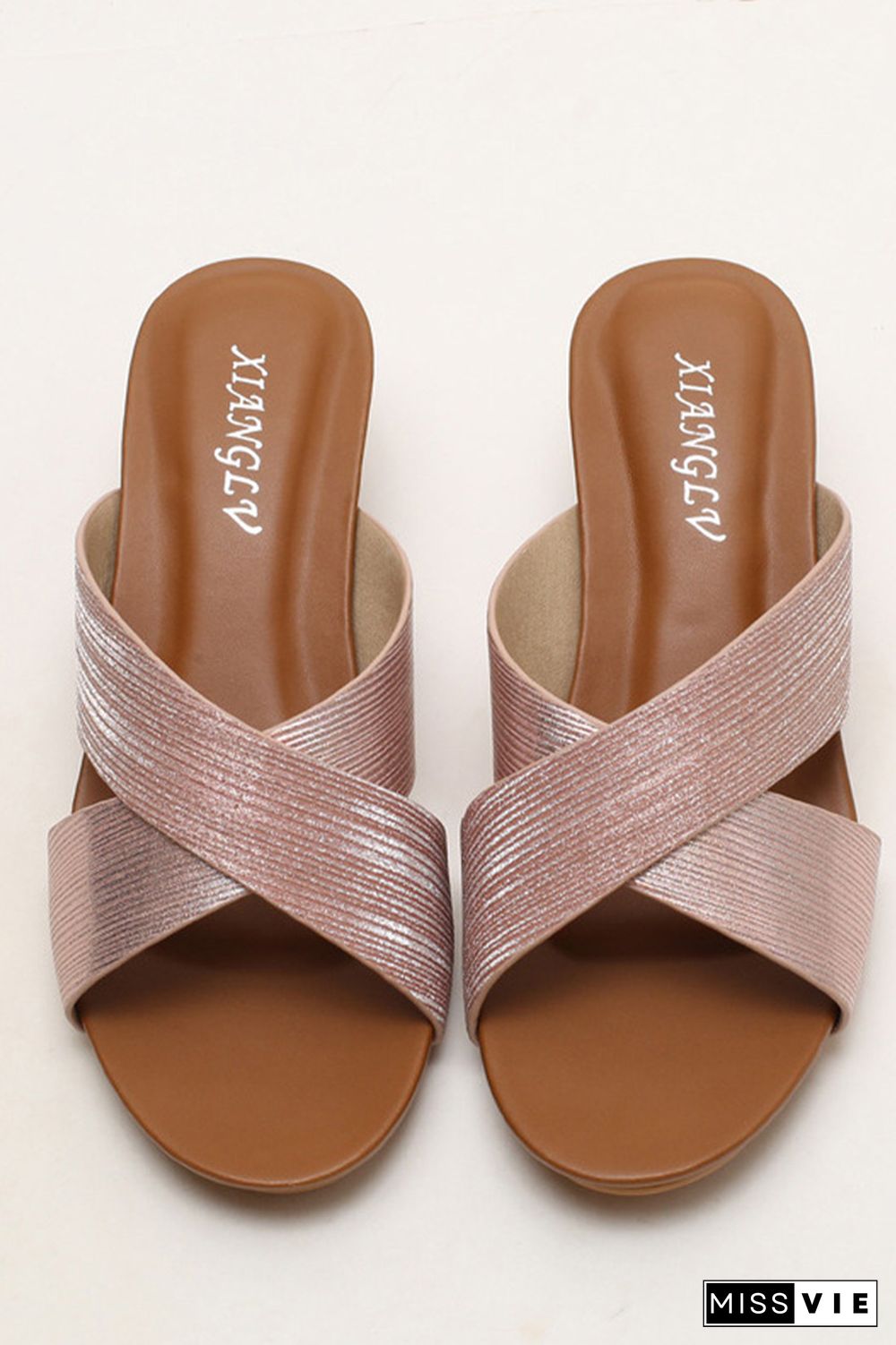 Crisscross Straps Wedge Sandals